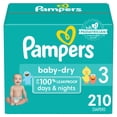 thumbnail image 1 of Pañales Pampers Baby Dry, tamaño 3, suministro para un mes (210 unidades), 1 of 8