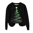 thumbnail image 4 of asdoklhq Christmas Ugly Christmas Sweater Women Christmas Round Neck Printed Loose Sweater Long-sleeved Top Black 4X, 4 of 4