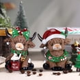 thumbnail image 2 of Figuras navideñas de resina Karenhi Highland con forma de vaca, 10 cm, 2 unidades, 2 of 6