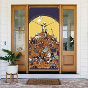 The Nightmare Before Christmas Door Cover Decorated Banner Tapestry Home Decoration Holiday Party Supplies Door Banner Porch Sign Banner 72.8 x 35.4 Inch