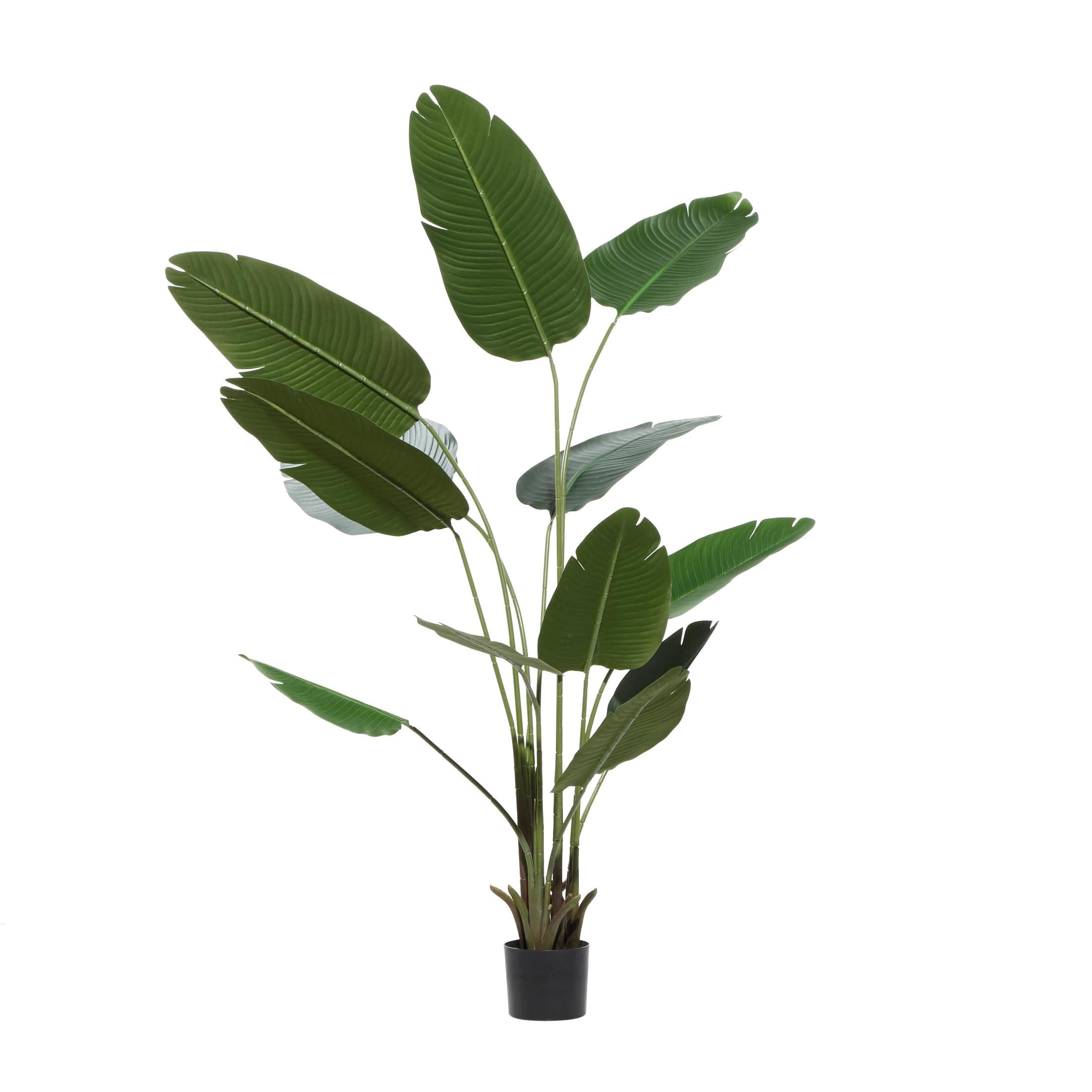 DecMode 70" Tall Artificial Bird of Paradise Plant in Black Plastic Pot