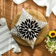 thumbnail image 5 of Sm:)e Black Brown Waterproof Dahlia Floral Throw Pillow Covers 18x18 Inch Set of 2, Outdoor Farmhouse Decorative Square Cushion Cases for Patio, Living Room, Sofa, Bed, 5 of 8