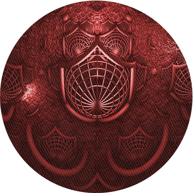 Ahgly Company Tapis de Zone Carré Transitionnel Lavable en Machine Rouge Brique, 3 Pieds Carré