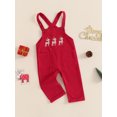 thumbnail image 3 of Suealasg Toddler Kids Baby Girls Boys Christmas Overalls Kids Sleeveless Reindeer Strap Pockets Romper Jumpsuit Spring Autumn Suspender Bib Pants 6M -4T, 3 of 7