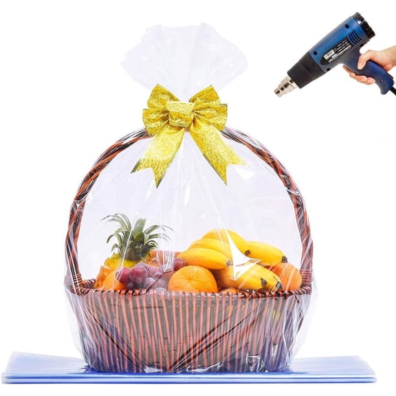 YANTONG Extra Large Jumbo Shrink Wrap Bags - Cellophane Bags for Gift Baskets - 40x47 Inch Easter Basket Bags (5 Pcs, XXXL)