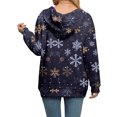 thumbnail image 6 of Women's Casual Fashion Long-Sleeve Zip-Up Hoodie with Christmas Print, Knitted Pullover for Comfortable Wear and Style,Dark Blue,M, 6 of 7