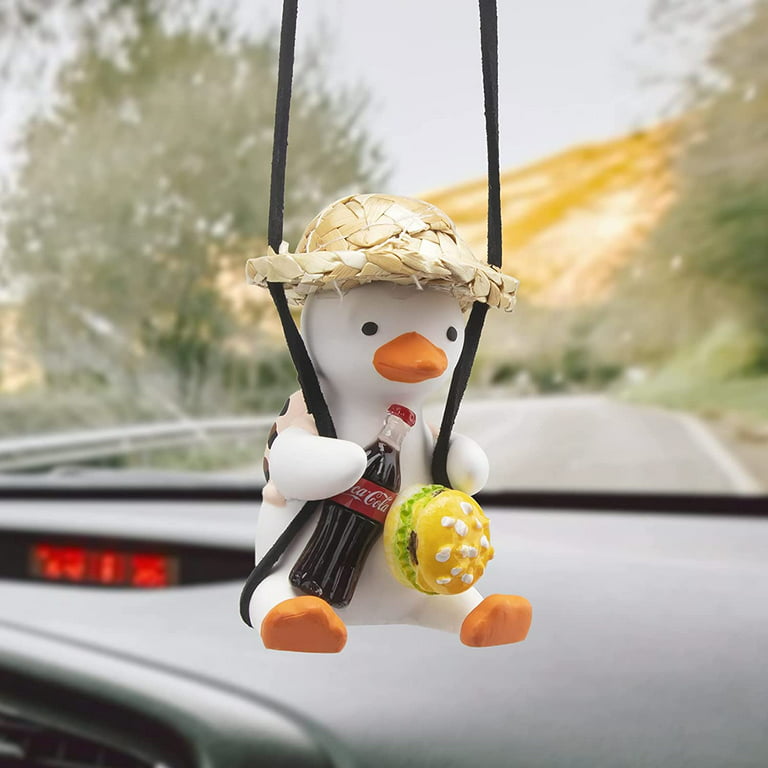 Baby Products Online - Swing Duck Car Hanging Decoration, Linkstyle Car  Hanging Mirror Car Interior Accessories Car Rearview Mirror Pendant Car  Decoration Cute Duck Straw Hat Car Interior Car Design - Kideno