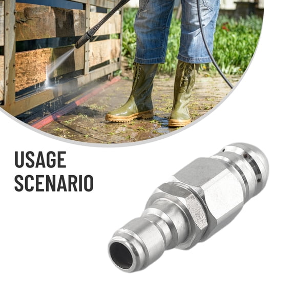 Feimier 2 pcs Stainless Steel Pressure Washer Nozzle, 1/4\" Quick Connect, 4000 PSI, Drain Cleaning Pipe Jetter, 1 Front 6 Back Holes, Rotating Spray, Wear-Resistant, Energy-Saving