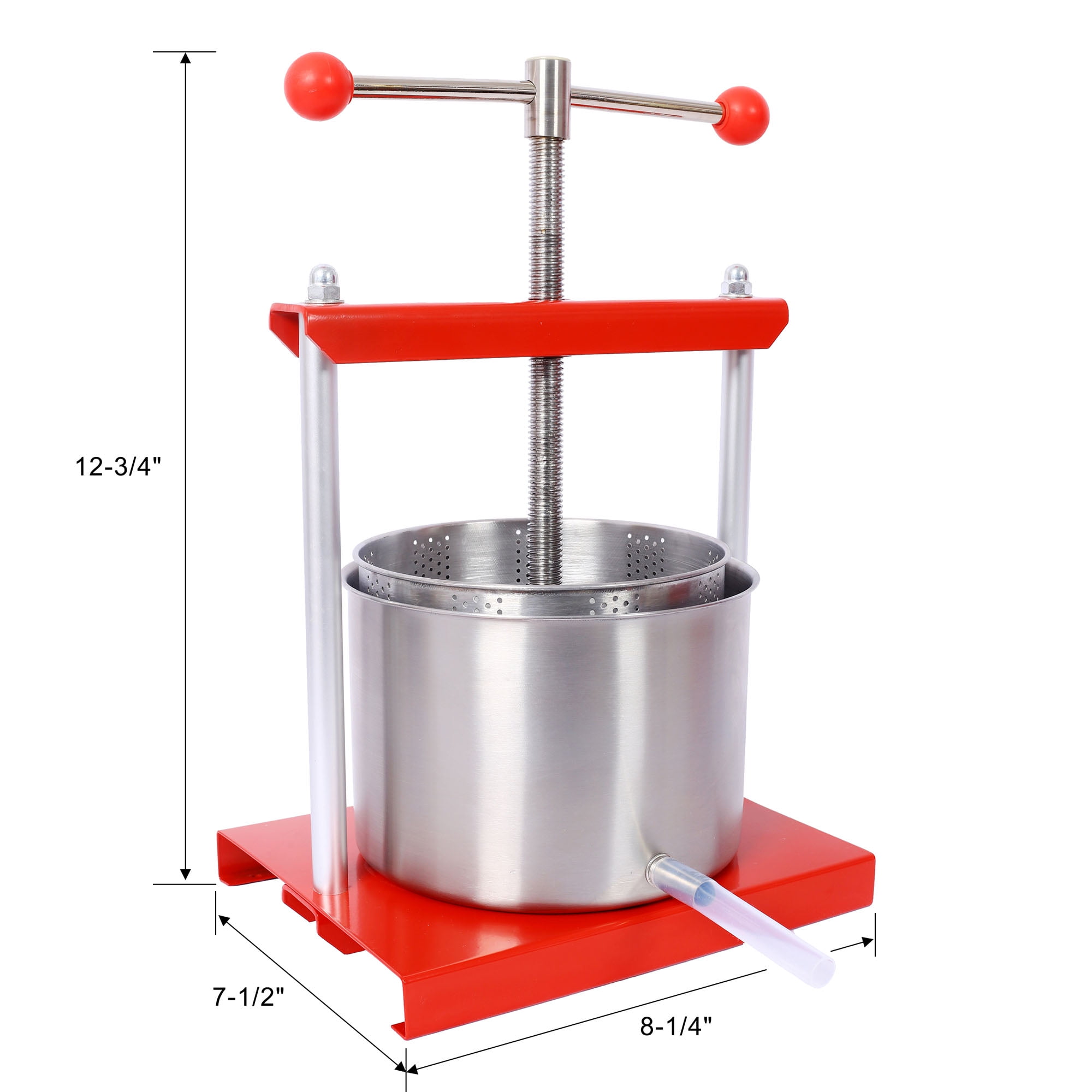 Versatile Manual Press Stainless Steel 0.53 Gallon Juice, Wine & Oil Extractor Kitchen Tool - Fruit Wine & Vegetable Manual Press