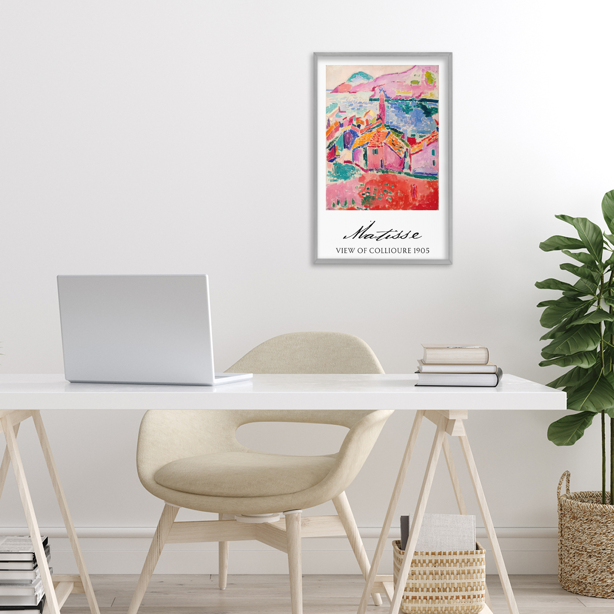 View Of Collioure Gray Framed Giclee Art, design by Vintage Hustle
