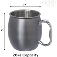 thumbnail image 4 of Stainless Steel Moscow Mule Mug - 20 oz, Slate Grey, 4 of 5