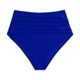 thumbnail image 5 of HOWPAY Womens Swim Shorts Tummy Control High Waisted Bathing Suits Bottoms Stretchy Solid Color Summer Lounge Beach Pool Swimsuit Brief Blue L, 5 of 6