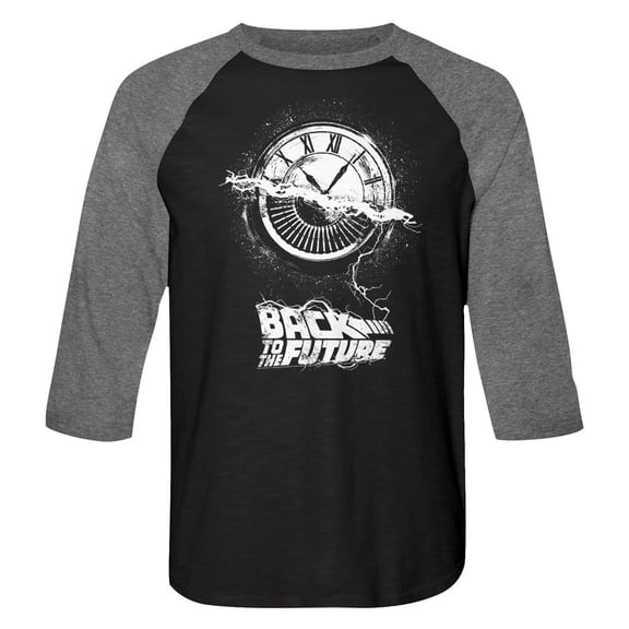 Back To The Future Movies Wheel Of Time Adult 3/4 Sleeve Raglan Shirt