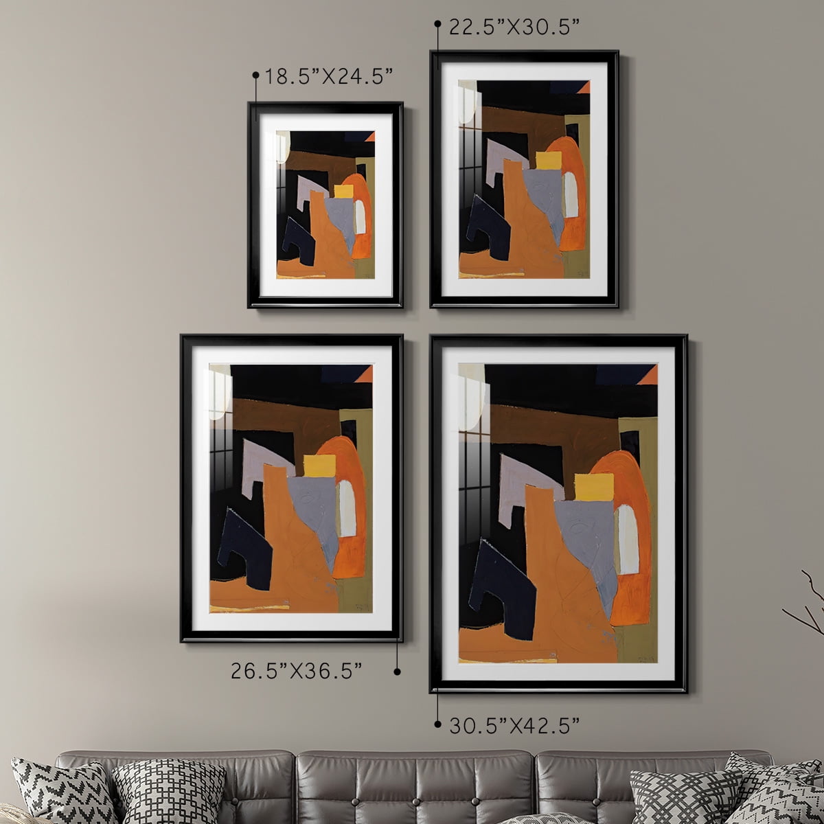 Wexford Home The Olive Press Rooom Premium Framed Print, 18.5" x 24.5" - Ready to Hang, Black (Set of 2)