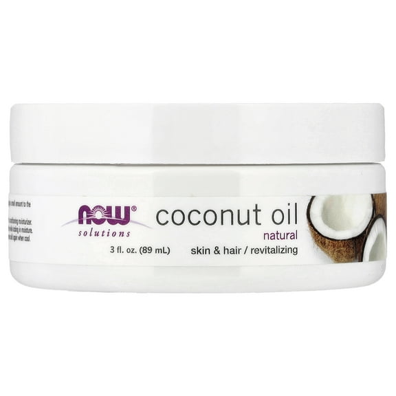 NOW Foods Solutions, Coconut Oil, Natural,  3 fl oz (89 ml)