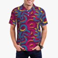 thumbnail image 3 of Balery Colorful Snake Printed Men’s Short Sleeve Polo Shirt, Midweight Men's Shirt,Golf Polo shirts -Medium, 3 of 9