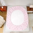 thumbnail image 6 of Homewish Pink Buffalo Plaid Twin Sheet Set, Bowknot Stripes Abstract Adult Bedding, 3pcs, 6 of 8