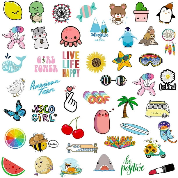 300 Pcs Trendy Cool Stickers For Kids, Vinyl Waterproof Vsco