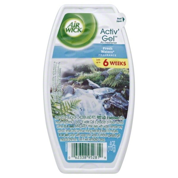 Air Wick Room Air Freshener Activ' Gel, Fresh Waters, 4.0 oz.