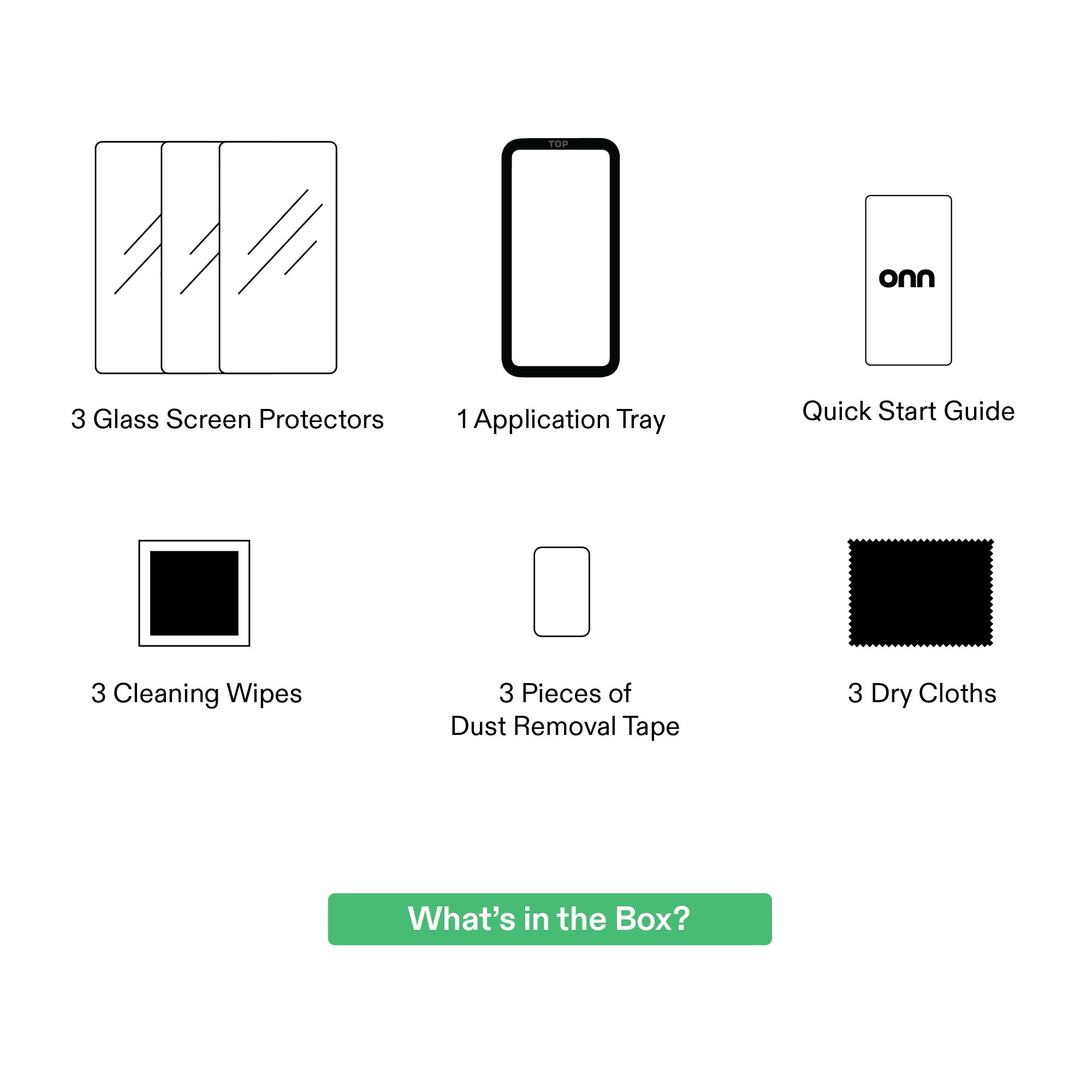 onn Glass Screen Protector for iPhone 18 Pro Max / 17 Pro Max with Easy Application Tray - 3 Pack