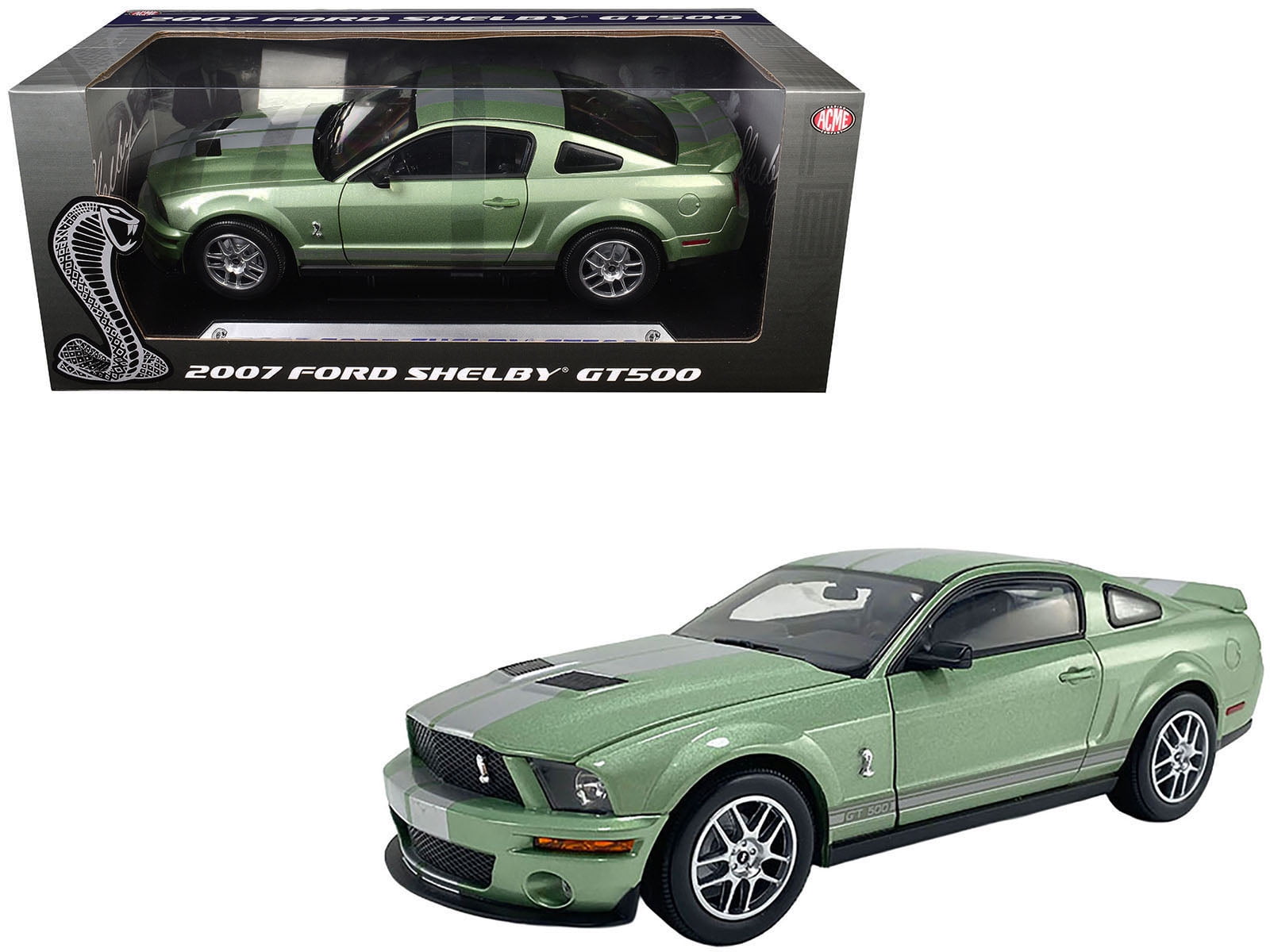 2013 Ford Shelby Mustang Cobra GT500 Grey With Black Stripes 1/18
