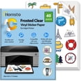 thumbnail image 1 of SHIQI-Vinyl Sticker Paper, Frosty Clear Printable Sticker Paper for Inkjet Printer, Quick Drying, Water Resistant, Scratch Resistant, Sticks to Most Surfaces, 8.5 x 11 Inches, 40 Sheets, 1 of 4