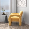 thumbnail image 2 of SEYNAR Mid-Century Modern Velvet Upholstered Accent Chair,Elephant Trunk Lounge Chair for Living Room(Mustard), 2 of 6