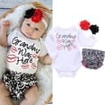 thumbnail image 2 of Douhoow Infant Baby Girls Summer Lips Printed Romper Floral PP Shorts 2PCS Outfits Set, 2 of 9