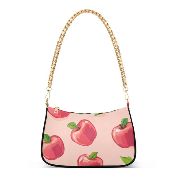 Pink Apples Women Handbags Shoulder Bag Cross Body Bag with Crossbody Strap Hobo Bags Chain Strap