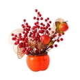 thumbnail image 5 of Baoblaze Chinese New Year Decoration Artificial Flower Bouquet Fake Flower Blessing Bucket Chinese Spring Festival Gift for Home Party Persimmon, 5 of 8