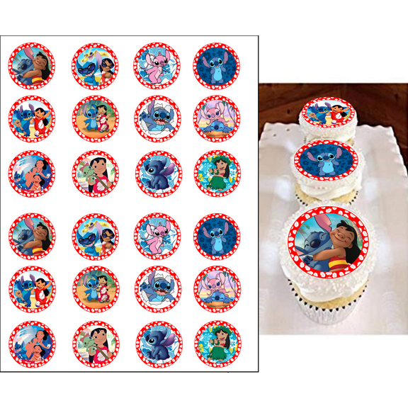 24 Edible Tropical Blue Alien Cupcake Toppers – 1.5” Wafer Paper Decorations