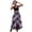 Blue, variant on Long Skirts for Women Bohemian Print Flowy Maxi Skirt African Style with Head Wrap Scarf Blue L