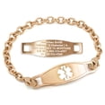 thumbnail image 1 of MedicEngraved Rose Gold Stainless Steel Custom Medical Alert Bracelet - 5mm Oval Link, 1 of 7