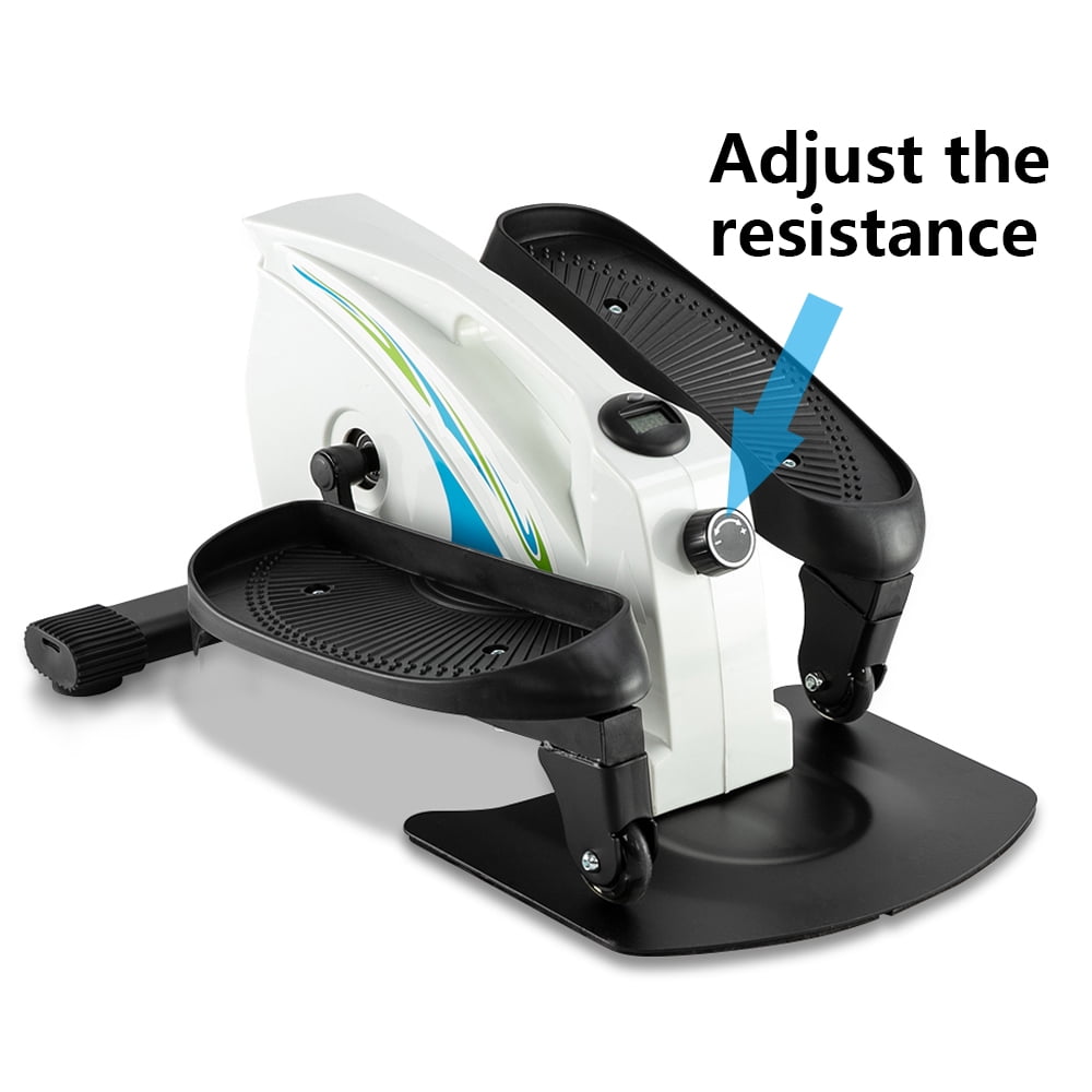 Resistance Adjustable Compact Strider Exercise Equipment for Home and Office Portable Mini Magnetic Elliptical Stepper Machine with Display Monitor Multi-Function Weight Loss Machine Load-Bearing 243lbs DORTALA Desk Elliptical Trainer 