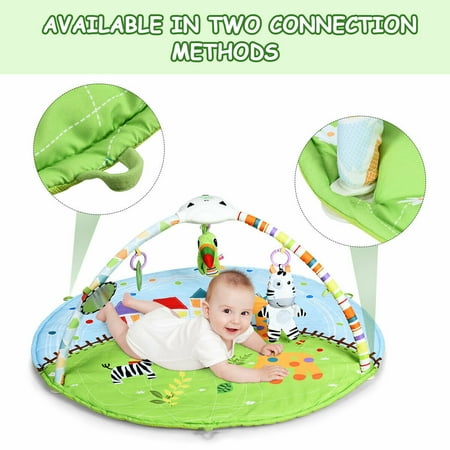 Costway Baby Activity Gym Play Mat W Hanging Toys Projector