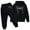 A-Black, variant on Tiweut Girls 2pcs Outfits Bow Print Long Sleeve Hoodies and Shorts Kids Set,2-3 Y