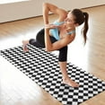 thumbnail image 6 of Black White Diamond Checkered Pattern Hot Yoga Mat Towel Non Slip for Hot Yoga - Quick-Drying Yoga Mat Cover with 4 Corner Pockets with Travel Bag - Hot Yoga Towel Non Slip 74"x26", 6 of 6
