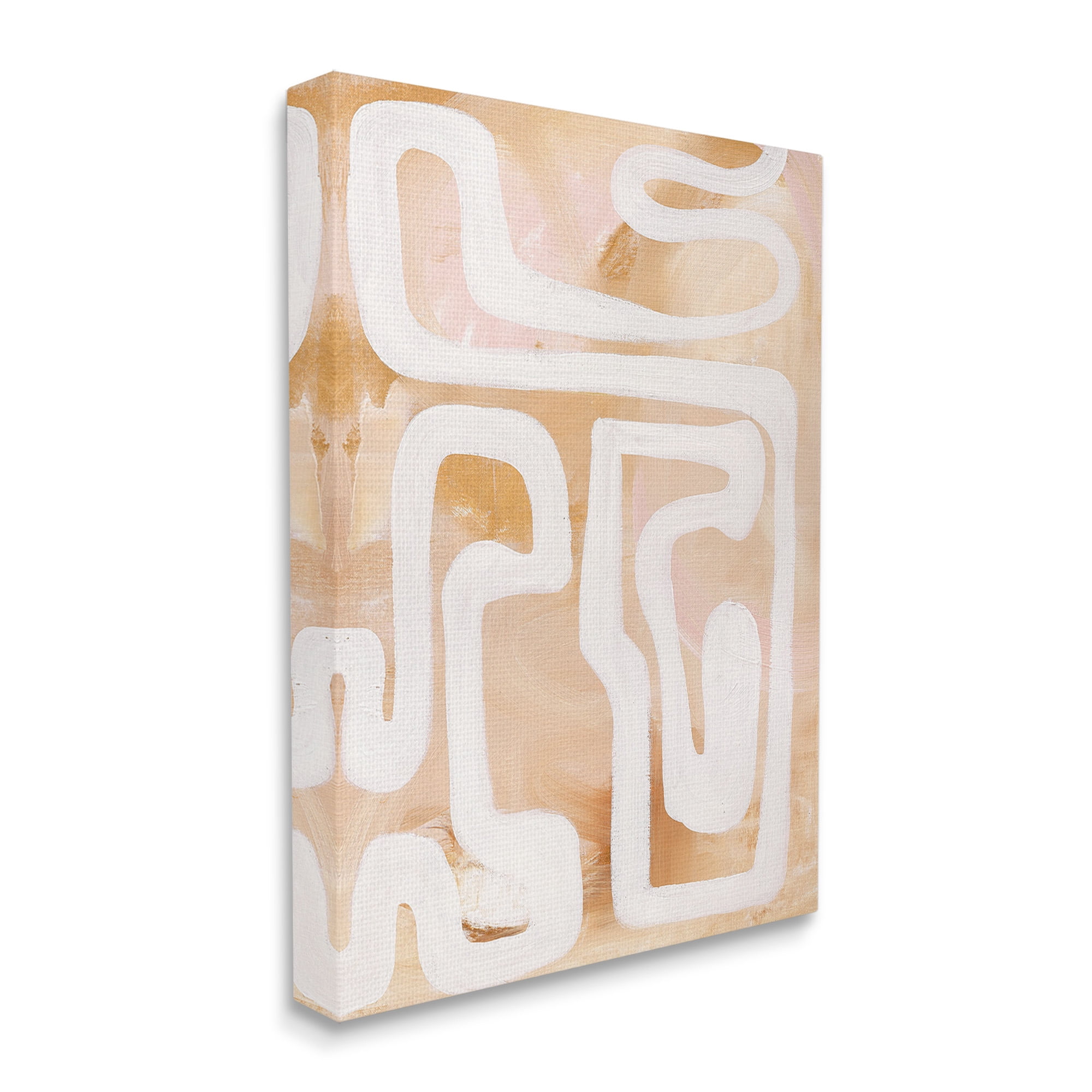 Stupell Industries Muted Abstract Squiggle Abstract Painting Gallery Wrapped Canvas Art Print Wall Art, 16 x 20