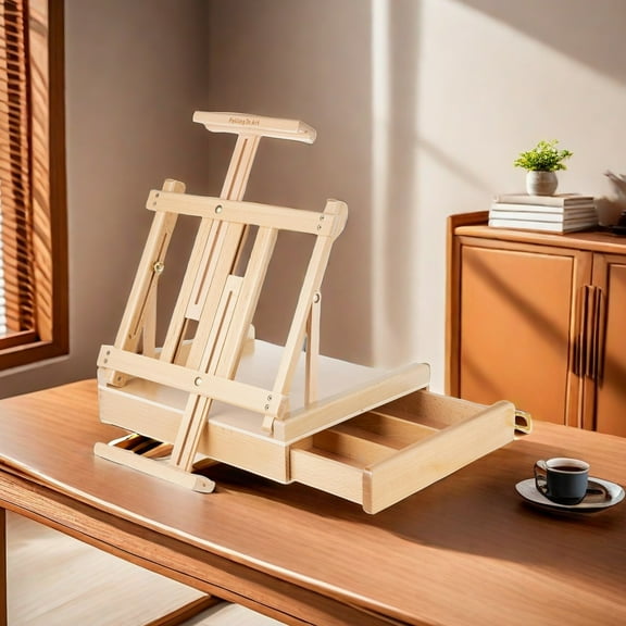 MIDOQIN Large Tabletop Easel, Solid Wood Sketchbo Sketchbox Desktop Easel, Portable Art Drawing Easel for Beginners & Professionals