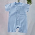 thumbnail image 2 of Coerni Summer Baby Boy Cotton Linen Jumpsuit Short Sleeve Button down Playsuit Leotard Romper One Piece Outfit New Born Bunny Onesie, 2 of 8