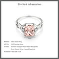 thumbnail image 5 of Gem Stone King 2.03 Ct Peach Simulated Morganite White Created Sapphire 925 Silver Ring (Size 6), 5 of 5