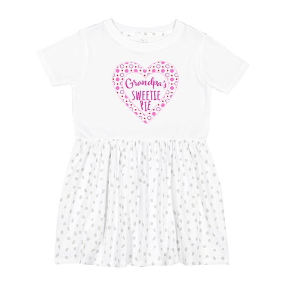 Inktastic Grandpa's Sweetie Pie with Pink Hearts Girls Toddler Dress