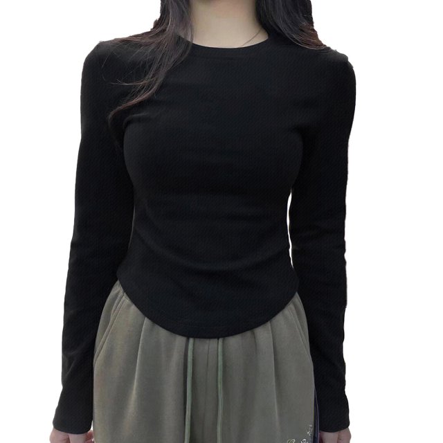 2024 Nouveau T-Shirt de Base en Velours Automne/hiver pour Femmes - Léger Thermique, Col Rond Grand, Adapté pour Intérieur/extérieur, Haute Élasticité