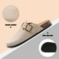 thumbnail image 3 of HSBDNZQ Women's Suede Clogs Mens Leather Mules Comfort Cork Footbed Antislip House Sandals Arch Support Potato Shoes with Adjustable Buckle, 3 of 8