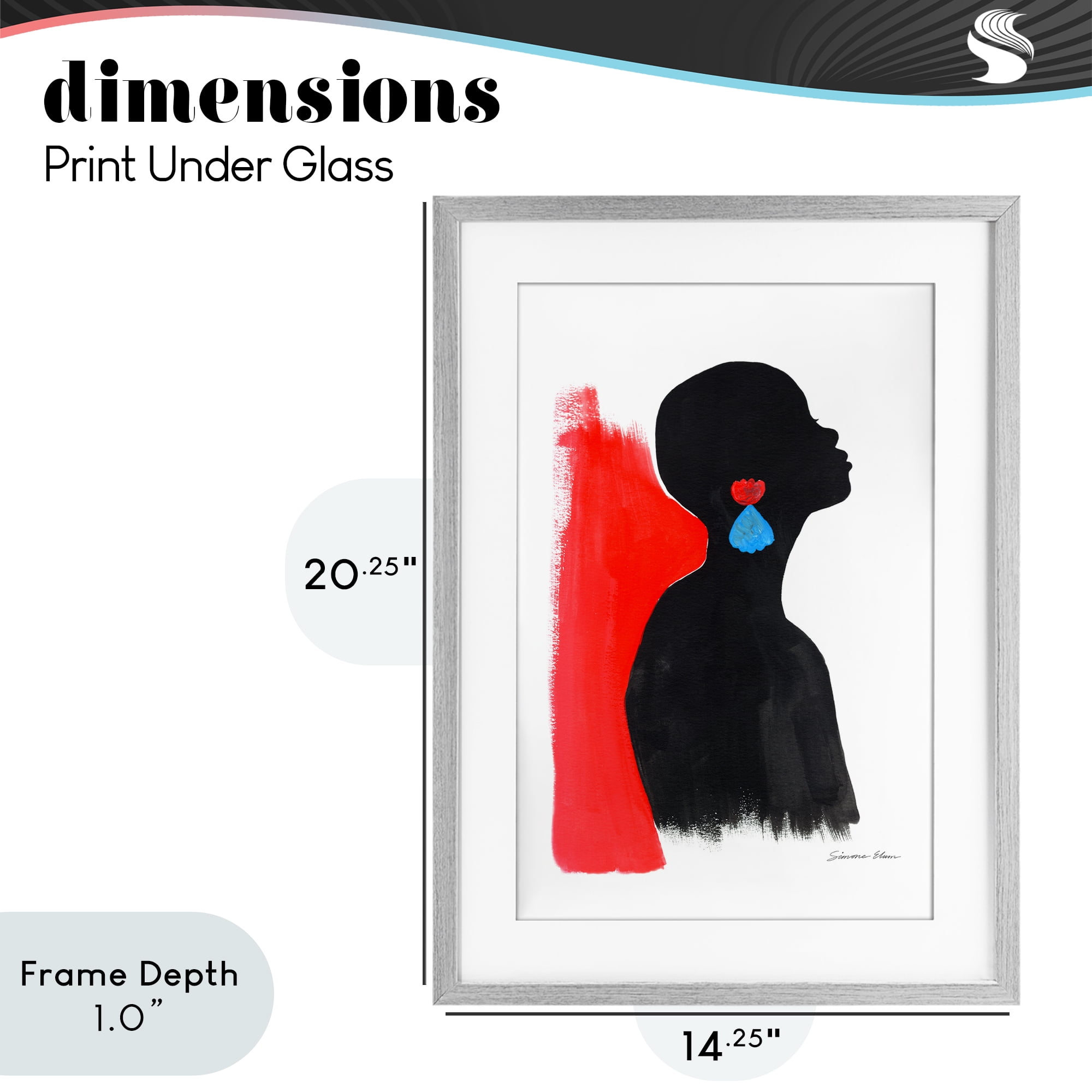 Stupell Industries Dreaming In Color Gray Framed Print Under Glass, design by Simone Elum