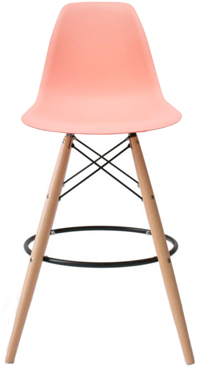 bar stools and counter stools on 2xhome Pink 28 Seat Height Modern Plastic Style Bar Stool Barstool Counter Stools With Backs And Armless Natural Legs Wood Eiffel Legs Dowel Leg Walmart Com Walmart Com