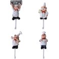 thumbnail image 1 of Juego de 4 ganchos de pared de resina para figura de chef francés TUNC Sencillez, 1 of 5