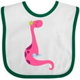 thumbnail image 3 of Inktastic Cute Pink Dinosaur Girls Baby Bib, 3 of 4