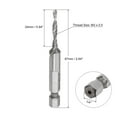 thumbnail image 2 of Unique Bargains M3 x 0.5 Uncoated High Speed Steel Combination Drill Tap Bit 2.64' Length, 2 of 6