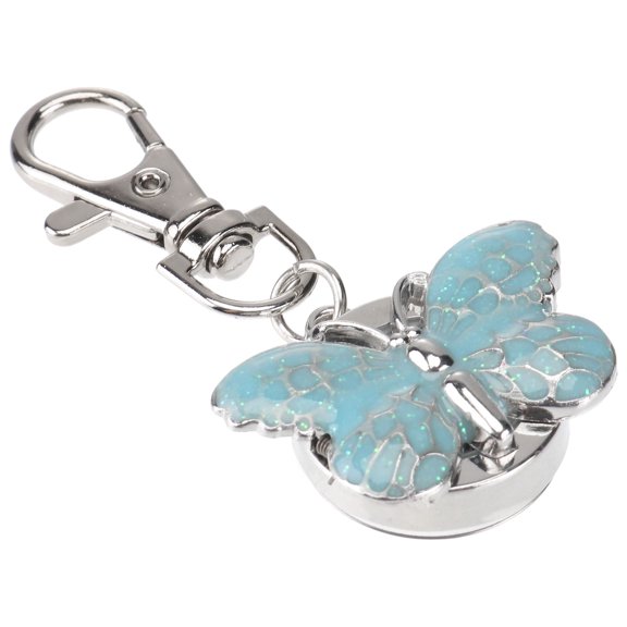WRITWAA 1Pack Vintage Uhr Damen Metal Blue Keychain Design Time Telling Portable for Women Gift Giving